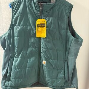 Carhartt teal rain defender light weight insulated vest